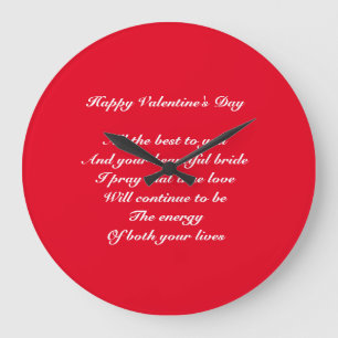 Grande Horloge Ronde Fils et fiancée Saint Valentin