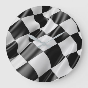 Grande Horloge Ronde Fin du drapeau À damiers course