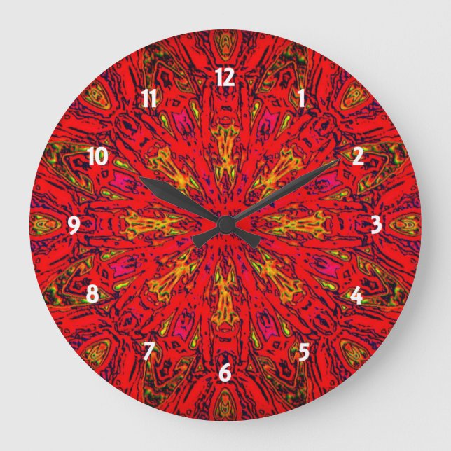 Grande Horloge Ronde FIRE Élément Kaleido Pattern (Recto)