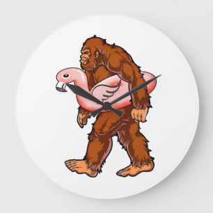 Grande Horloge Ronde Flamant rose Bigfoot