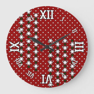 Grande Horloge Ronde Flambeaux d'hiver