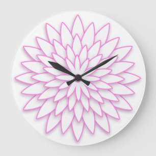 Grande Horloge Ronde Fleur 3D géométrique abstraite