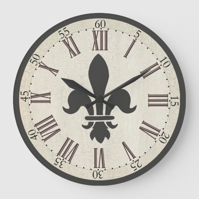 Grande Horloge Ronde Fleur de lis Clock (Recto)