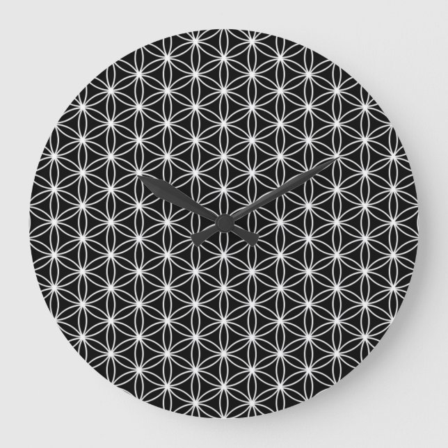 Grande Horloge Ronde Fleur De Vie Géométrie Sacrée (Recto)