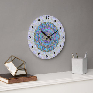 Grande Horloge Ronde Fleur De Vie - Mandala India Style 2