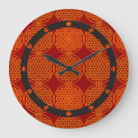 Fleur de vie - motif de timbre - rouge orangé