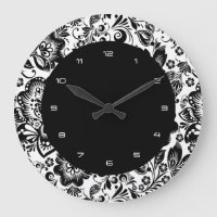 Fleurs baroques noir et blanc Motif