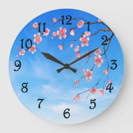 Grande Horloge Ronde Fleurs de cerisiers