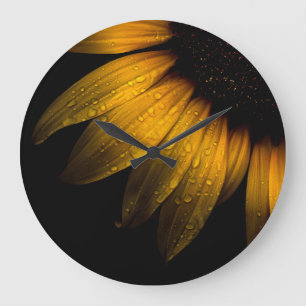 Grande Horloge Ronde Fleurs de jardin 28 tournesol