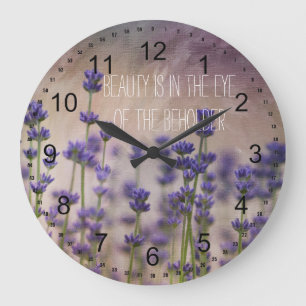 Grande Horloge Ronde Fleurs de lavande de beauté