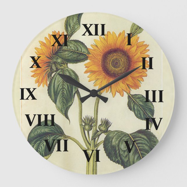 Grande Horloge Ronde Fleurs de soleil (Recto)