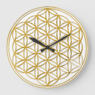 Grande Horloge Ronde FLEURS DE VIE - or