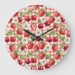 Grande Horloge Ronde Fleurs et Fruits