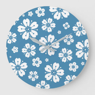 Grande Horloge Ronde Fleurs Motif 5