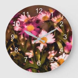 Grande Horloge Ronde fleurs pour mes amis