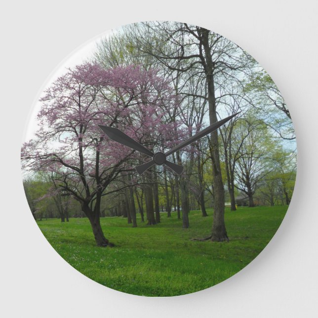 Grande Horloge Ronde Fleurs roses (Recto)