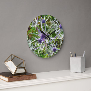 GRANDE HORLOGE RONDE FLEURS SAUVAGES