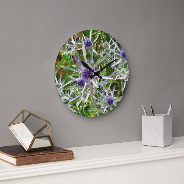 GRANDE HORLOGE RONDE FLEURS SAUVAGES (Bureau)