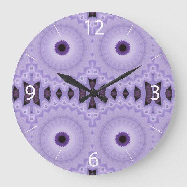 Grande Horloge Ronde Fleurs violettes (Recto)