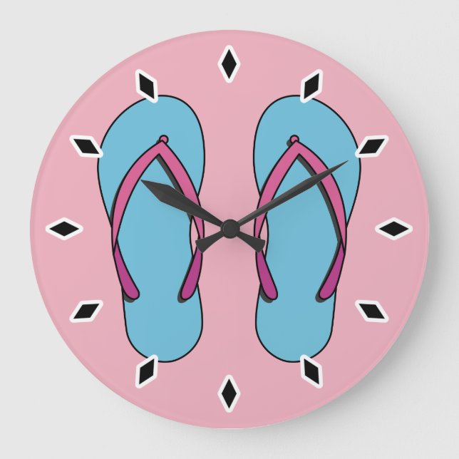 Grande Horloge Ronde Flip Flops de plage (Recto)