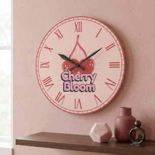 Grande Horloge Ronde Floraison de cerisier
