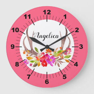 Grande Horloge Ronde Floral