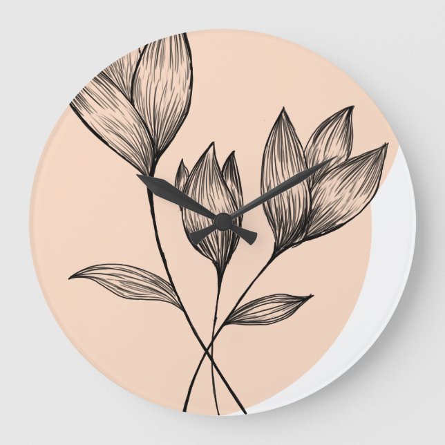 Grande Horloge Ronde Floral minimalistic  (Recto)