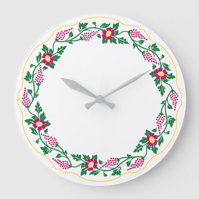Grande Horloge Ronde Floral ovale (Recto)
