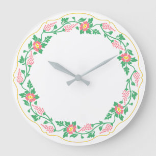 Grande Horloge Ronde Floral ovale