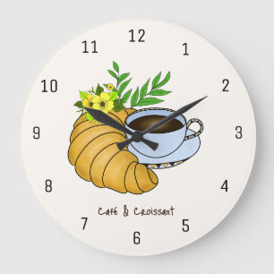 Grande Horloge Ronde Florale Matinée Française Cosy