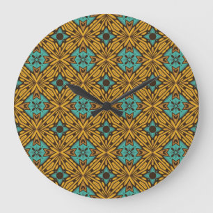 Grande Horloge Ronde Flore classique : Motif Vintage intemporel.