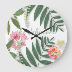 Grande Horloge Ronde Flore tropicale