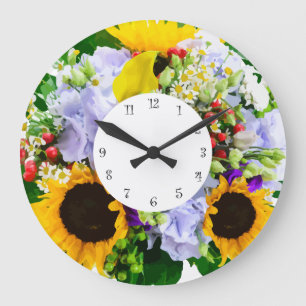 Grande Horloge Ronde Flower Design Kitchen Clocks