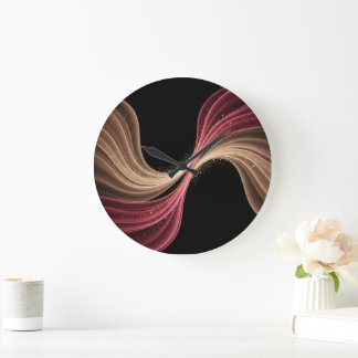Grande Horloge Ronde Flux Éternel d'Amour — Art Romantique Abstrait