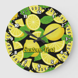 Grande Horloge Ronde Fond citron