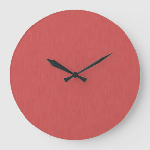 Grande Horloge Ronde Fond visuel rouge texturé calme et simple