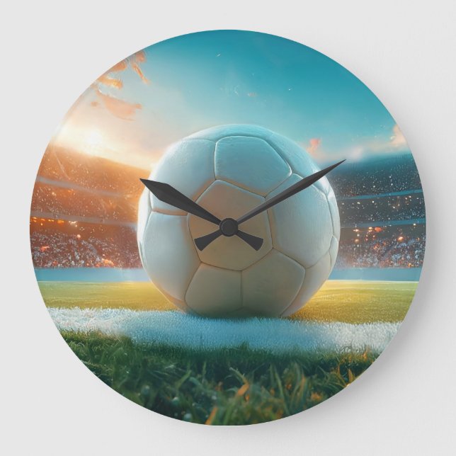 Grande Horloge Ronde Football En Arène (Recto)