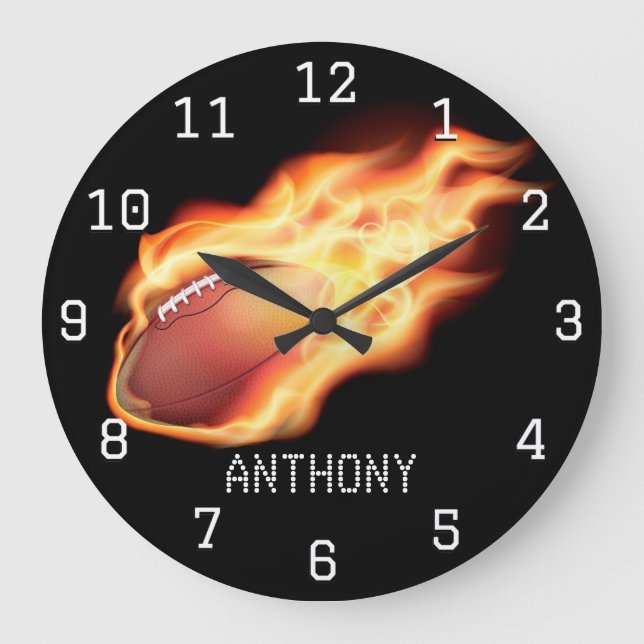 Grande Horloge Ronde Football personnalisé (Recto)