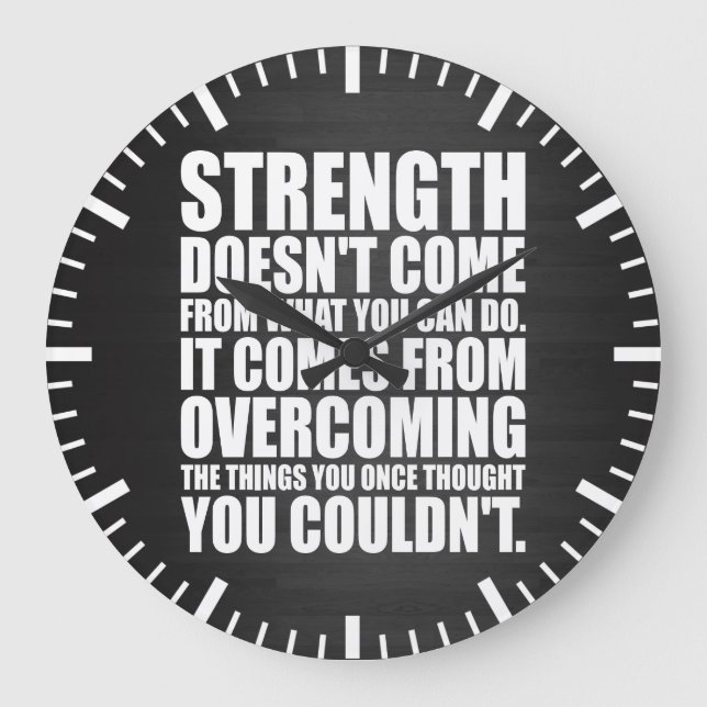 Grande Horloge Ronde Force - Mots Motivationnels (Recto)