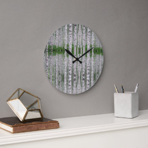 Grande Horloge Ronde Forêt de Birch Nature