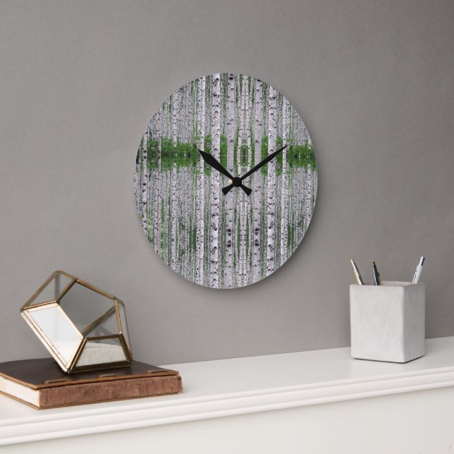 Grande Horloge Ronde Forêt de Birch Nature (Bureau)