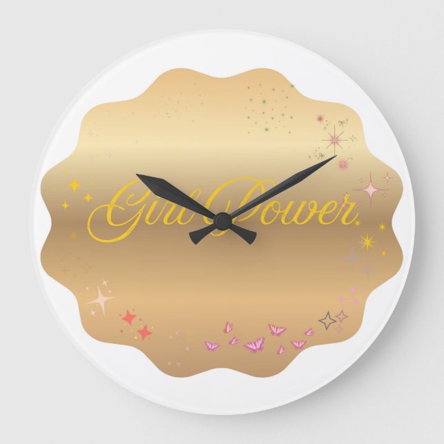 Grande Horloge Ronde Forme de puissance de fille (Recto)