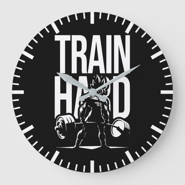 Grande Horloge Ronde Forme Dur - Gymnase Anime Entraînement Fitness Mot (Recto)