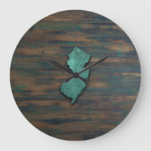 Grande Horloge Ronde Forme Turquoise du New Jersey