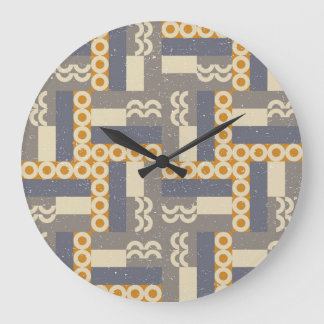 Grande Horloge Ronde Formes géométriques rétro, motif moderne