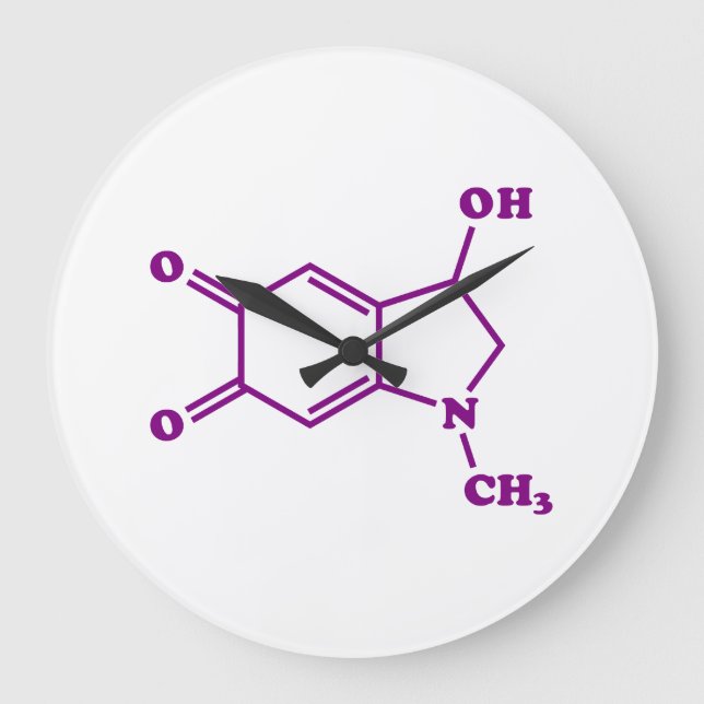 Grande Horloge Ronde Formule chimique moléculaire adrénochrome (Recto)