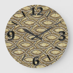 GRANDE HORLOGE RONDE FOSSILIZED JESUS FISH