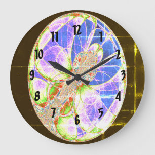 Grande Horloge Ronde Fractal du cocon de papillon
