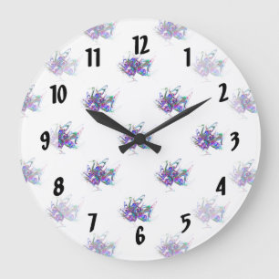 Grande Horloge Ronde Fractal - Mardi Gras Masque