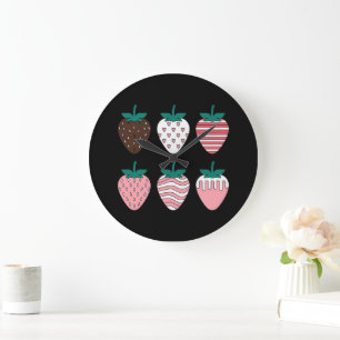 Grande Horloge Ronde Fraise Fraises Amateur De Fruits Jardiniers Jardin